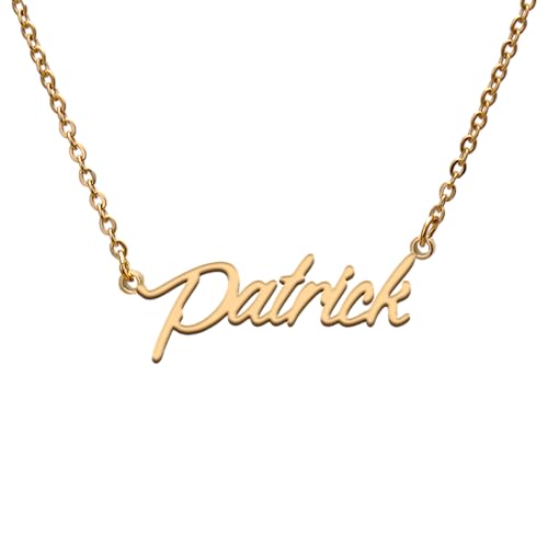 GR859C Patrick Name Tag Necklaces for Her His Friends Familys Relationship Memory Jewelry Gift