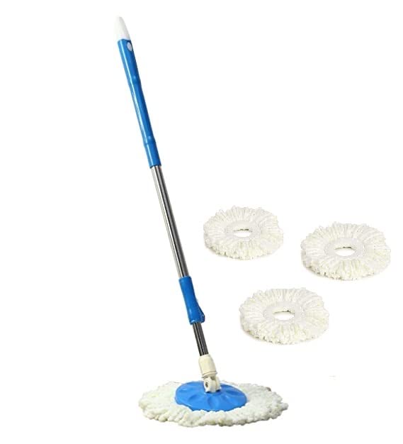 TWONE® Spin Mop Handle Stick with 4 Microfiber Head Refill Stainless Steel Pole for 360 Degree Floor Cleaning Mop (Random Colour) (B07Y67FR68) Amazon Price History, Amazon Price Tracker