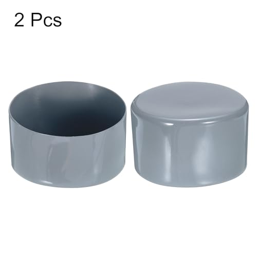 Image of uxcell 2pcs Rubber End Caps 90mm ID Vinyl Round Tube Bolt Cap Cover Screw Thread Protectors Grey, 50mm Height