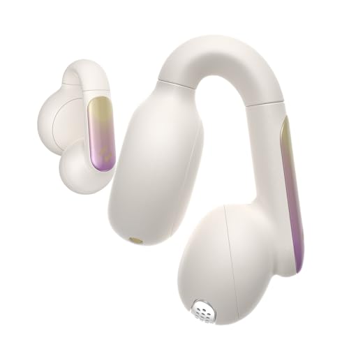 Image of HAVIT OpenBUDS TW980 On Ear Headphones, Beige, Wireless Bluetooth Gaming Music Headphones, Open-Ear Clip Design, Noise Cancellation for Voice Calls, 6.5 Hours Battery Life