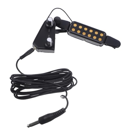 Yardwe Wooden Guitar Pickup with Tone Control Practical Sound for Folk Guitar Output Noise Reduction Stable Connection Compatible with Amplifiers and Sound Consoles