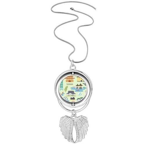 Collier pendentif ailes d'ange Taiwan Travel le cadeau idéal pour voyageuse