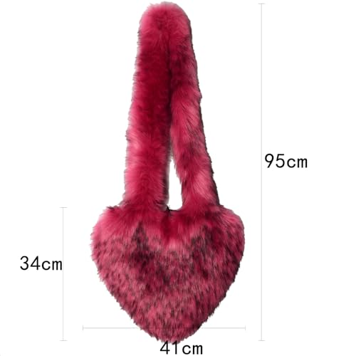 Women's Fashion Faux Fur Soft Shoulder Bag Purse Plush Fluffy Handbag Crossbody Bag3