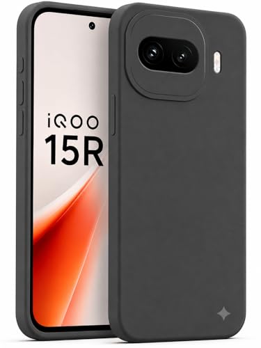 Image of FIRST MART Matte Silicone Back Cover for iQOO 15R - Black