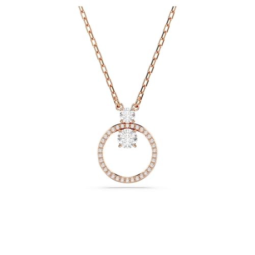 Swarovski Pendente Constella, Pavé, Taglio Round, Bianco, Placcato color oro rosa