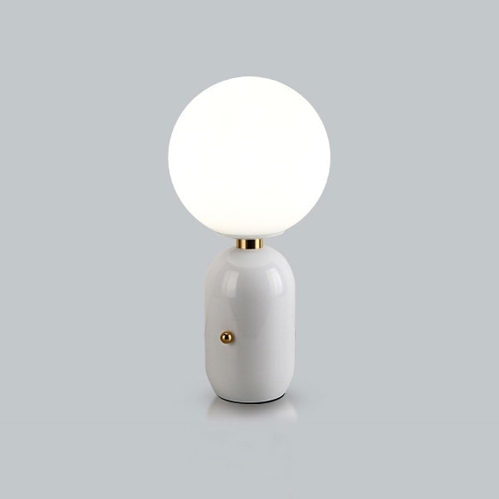 DFAEEKIYO Nordic Desk Lamp Study Office Living Light Metal Glass Table Bedroom Bedside Cafe