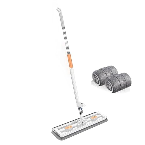 Trapeador plano grande de microfibra de 50cm con escurridor integrado para limpieza seca 7