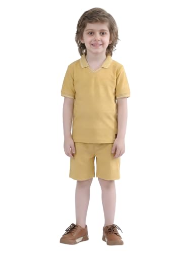 Image of POLKA TOTS Premium Cotton Co-Ord Clothing Set For Boys | Ultra-soft Half Sleeve Shirt & Shorts Combo for Kids Boys | Comfortable Casual - Beach Outfit for Baby Boys & Toddler | Kids Clothes for Boys