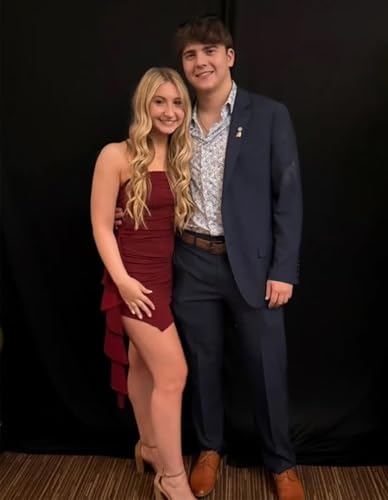 Strapless Homecoming Dresses for Teens Satin Prom Dress with Slit Ruffle Tight Short Cocktail Party Gowns3