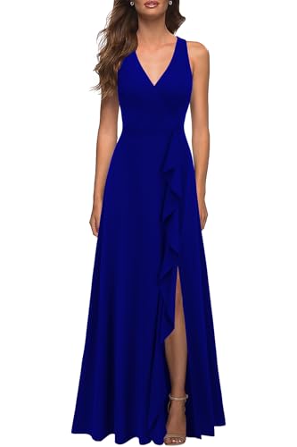 WOOSEA Women's Deep V Neck Sexy Split Evening Cocktail Party