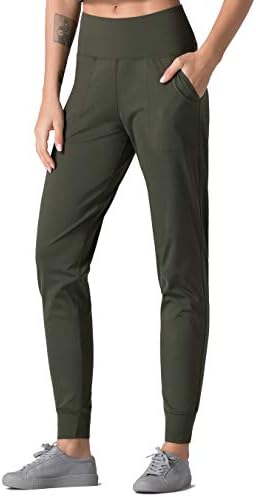 Dragon Fit Joggers for Women with Pockets,High Waist Workout Yoga Tapered Sweatpants Women's Lounge Pants (Medium, Joggers78-Dark Olive)