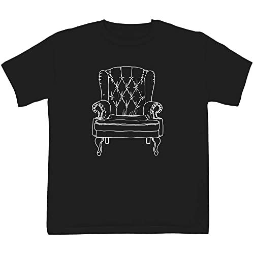 Morbidissimo 100% cotone Azeeda 9-11 Anni \'Poltrona\' T-Shirt per Bambini/Ragazzi (Nera) (TS00248389)