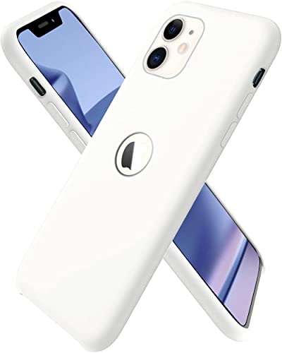 Image of VONZEE Liquid Silicone Soft Back Cover for iPhone 11 Case, Shockproof Slim Camera & Full Body Protection Non Yellowing Cover with Microfiber Lining & Logo Cut (6.1 Inch) - White