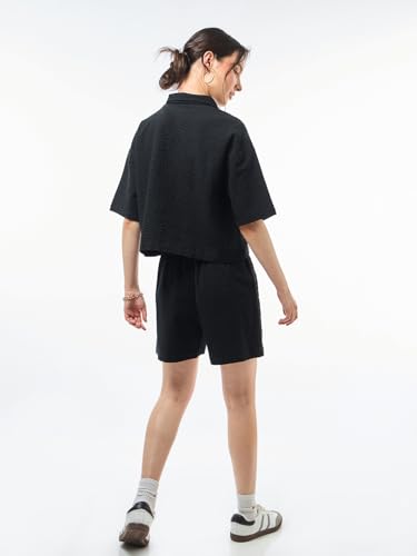 Image of Bewakoof Women's Cotton Solid Loose Fit Modern Co-Ordinates