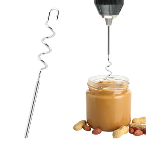 Quixleen Stainless Steel 11.8 IHCH Spiral Head Peanut Butter Stirrer