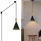 Modern plug in Pendant Light with cord, Adjustable chandelier hanging lamps that plug into wall outlet for Kitchen Island, Bedroom, Living room, Dining Room, Contemporary wall Décor black (plus)