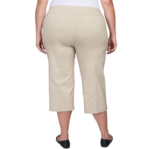 Ruby Rd. Womens Womens Plus-Size Mid-Rise Pull-on Straight Solar Millennium Tech Capri2