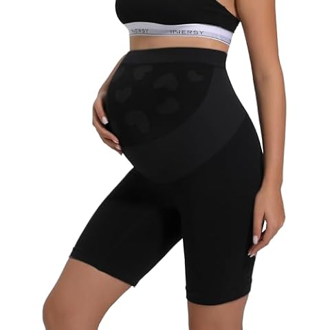Innersy Black Maternity Cycling Shorts for Support Cover