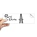 DIYthinker Line Drawing Torre Eiffel Silhouette Parigi Rettangolo Bumper Adesivo per finestra