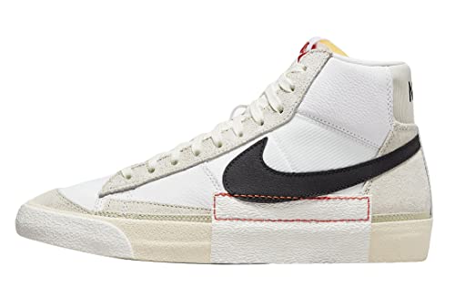 NIKE Blazer Mid Pro Club, Sneaker Hombre, Blanco Negro Luz Hueso, 37.5 EU