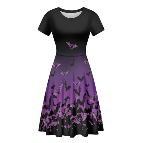 Image of AFPANQZ Womens Casual Summer Lightweight Vintage Dress Short Sleeve Midi Dress Knee-Long Luxury Formal Dress