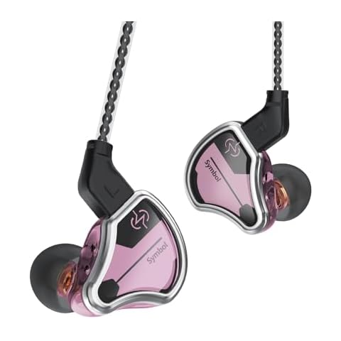 Kinboofi in Ear Monitor Wired IEM Headphone, CCZ BC02 Dynamic Driver Bass Wired Headphone, Professional HiFi Earphone,Stereo Sound IEM Earbuds Earphone,CCZ in Ear Monitor for System (Pink, with MIC) Cover