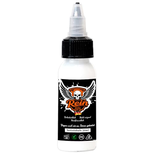 30 Millimeter Weiß Tattoo Ink 30ml, Weiß Premium Tattoo Tinte Super Reine TinteDynamische und lebendige Farbe Vegan Friendly Tattoo Farbe