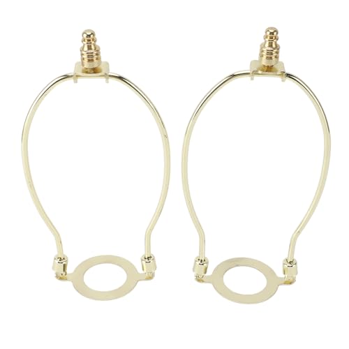 Lampenschirm-Harfen-Halter-Set, 2 Stück, Verstellbar, E26-Lichtsockel, Metall-Lampenschirm-Halter, Lampenschirm-Halterung, DIY-Beleuchtungszubehör für Tisch- und Stehlampen (GOLD)