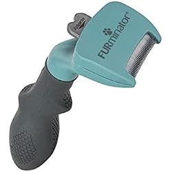 1 of FURminator Small Cat deShedding Tool for Short Hair | Reduces Loose Hair From Shedding, Easy Clean-Up, For Cats Under 10 lbs, Use Weekly, Ergonomic Handle For Comfort
