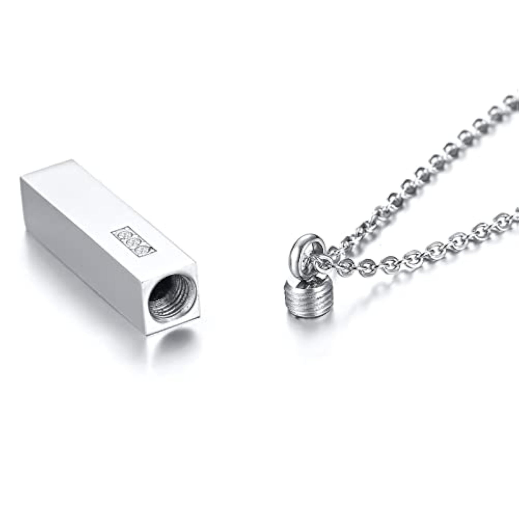 20 Chain Ashes Urn Pendant Necklace, Keepsake for Men & Women