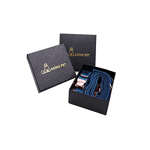 ARING PET Hondenhalsband en riem set, fluwelen hondenhalsband en riem, zachte hondenhalsband set voor kleine middelgrote grote honden. - Afbeelding 3