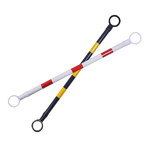 ERRULAN Lightweight Retractable Barrier Pole, Indoor Outdoor Traffic Cone Delineator Bar for Exhibition/Parking Lot/Crowd Control, Pack of 2