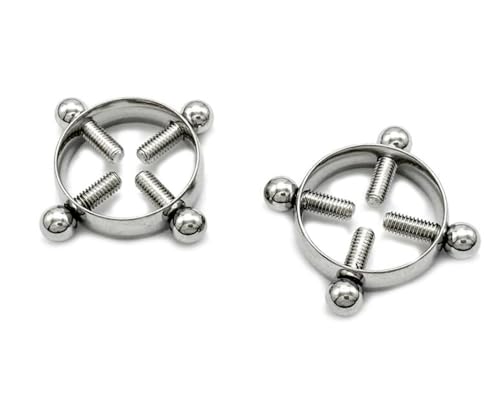 Nippelklemmen Brustwarzen，Fetisch Nippelklemmen，Einstellbar Nipple Clamps，Schwarz Bdsms spielzeug ，Edelstahl Brustwarzenklemmen，Stimulation Erotik SM，für Paare Extrem Sex (Silber)