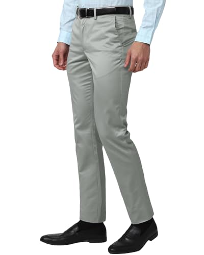 Image of EYEBOGLER Mens Regular Fit Solid Formal Pant