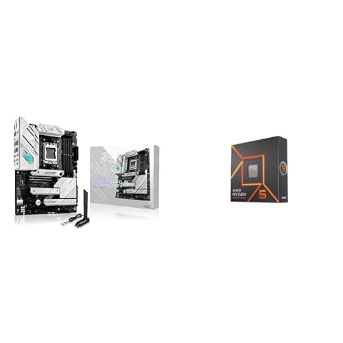 ASUS ROG Strix B650E-A Gaming WiFi Mainboard Sockel AMD AM5 (12+2 Power Stages, USB 3.2 Gen 2x2 Typ-C, PCIe 5.0, Q-Release, WiFi 6E, Aura Sync) + 7 7600X Processor 4.7 GHz 32 MB L3 Box