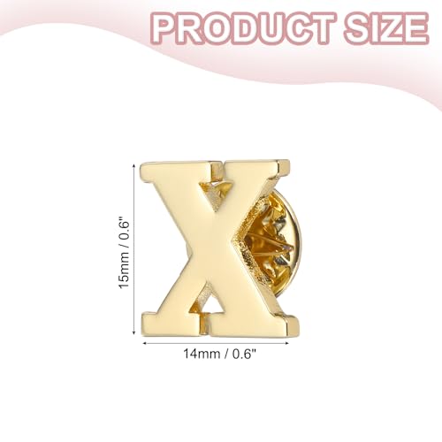 Image of PATIKIL Letter Lapel Pins, Initial Alphabet Collar Pins Letter Brooch Pins for Women Men Shirt Dress Suits