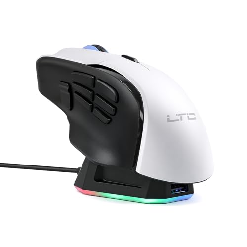 LTC MKM071 Wireless MMO Gaming Mouse with RGB Charging Dock...