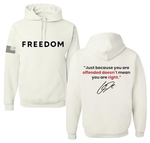 Wild Bobby FREEDOM Shirt Justice for Charlie American Pride Front and Back Unisex Hoodie Sweatshirt White Large