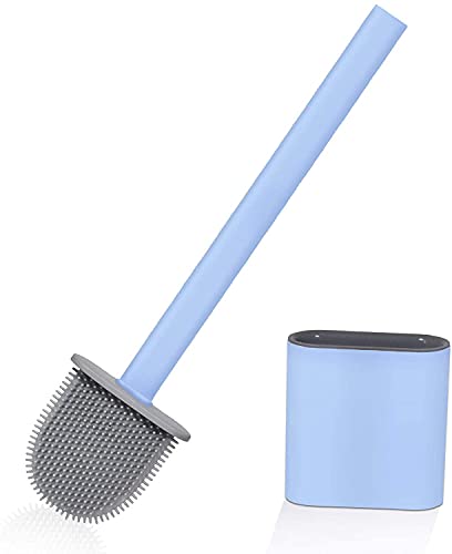 Brosse de Toilette, Brosse WC et Support, Montage au Sol/Mur (Bleu) Cover