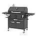 CosmoGrill NEW Ignis Premium Smoker Barbecue Charcoal BBQ Grill, Large Dual Cooking Area, Cast Iron, Side Table Warming Rack, Portable, Adjustable Charcoal Tray Air Vents Built-in Thermometer