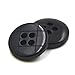 xlygood 10 pièces de 4 Trous Belle Bouton Rond en résine Blanc Noir Couture DIY Papier Rebuts Autocollants Artisanat Accessoires, Noir, 11 mm