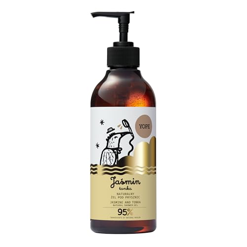 YOPE - Gel douche naturel Jasmin & Tonka - Nettoyage et soin doux - Pour peaux sèches sensibles - Testé dermatologiquement sans cruauté envers les animaux - 400 ml