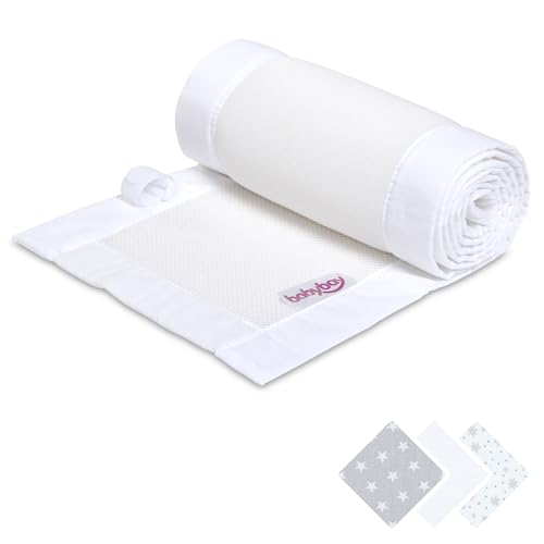 Tour de lit en maille 3D respirante anti étouffement blanc