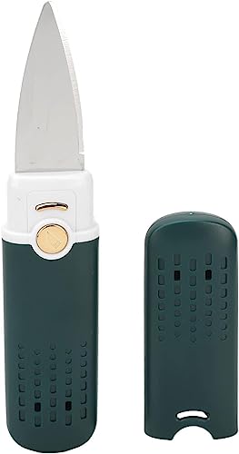 Luteti Fruit Knife, 2 in 1 Green Portable Double Head Stainless Steel Paring Knife for Peeling Slicing, Fruit Paring Knife