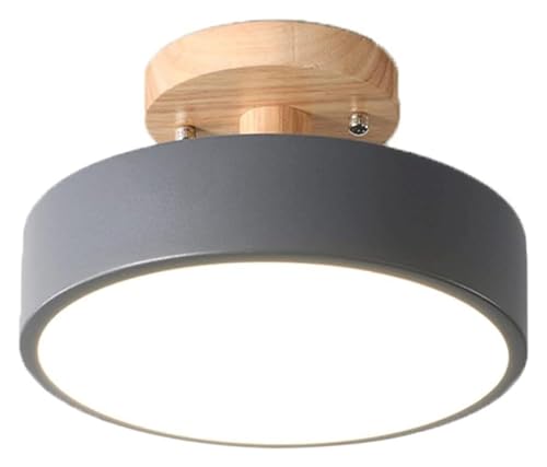 Plafón LED circular de madera HJLJKG regulable para pasillo