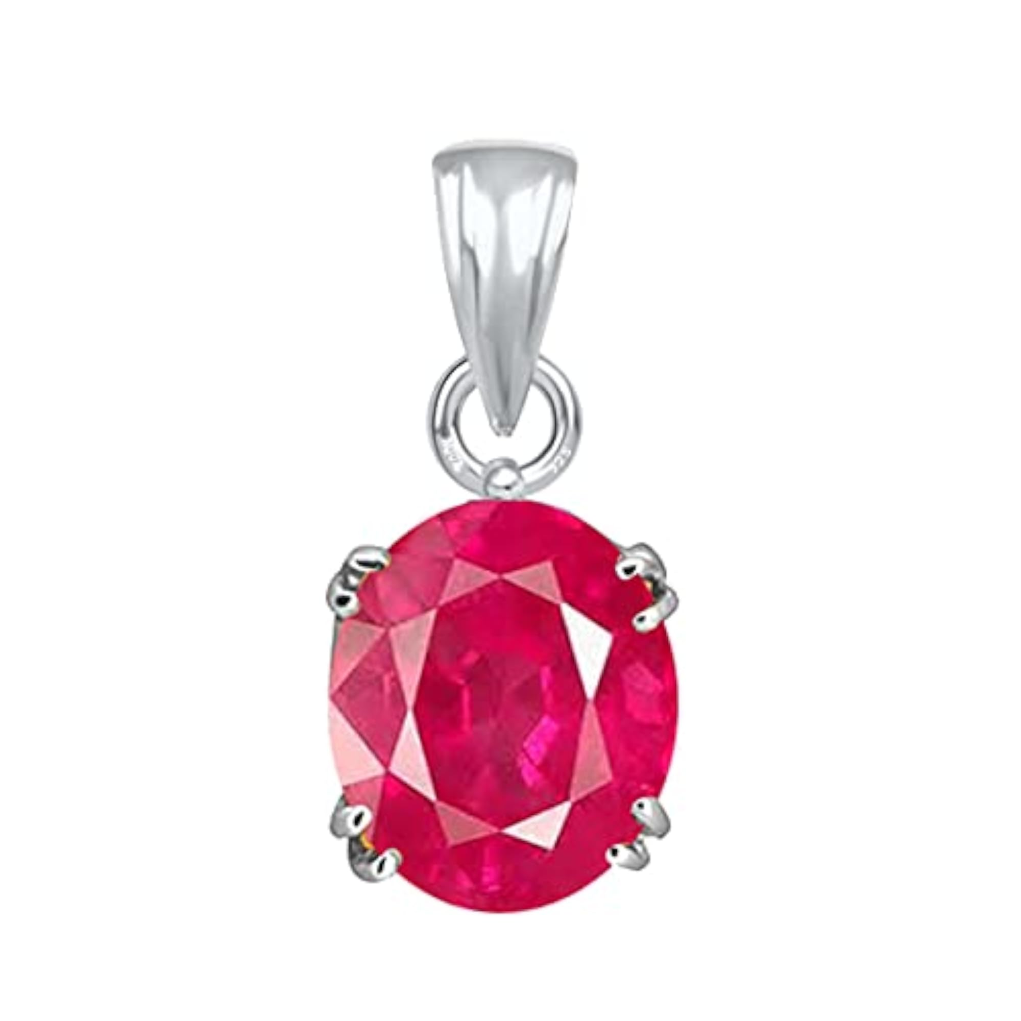 Women's 925 Silver Ruby Astrological Birthstone Pendant Necklace