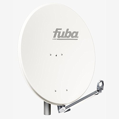 Fuba DAL 800 W Aluminium Satellitenschüssel 80cm weiß - Sat-Antenne/Sat-Spiegel - Klapptragarm mit Kabeldurchführung, LNB-Halterung und Rückenteil aus Aluminium-Druckguss