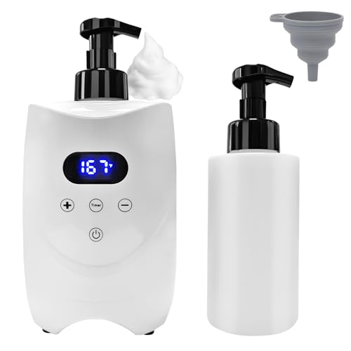 BACTIBLAST Hot Lather Machine for Shaving Professional Lather Maker for Men Face Shaving with 2 * 500ml Foam Bottle Large Capacity Shaving Foam Machine Warmer for Home Salon Barber Shop