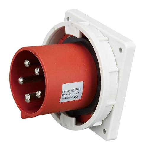 Boîtier de prise étanche IP67 femelle triphasé 125A 5P pour tableau électrique
