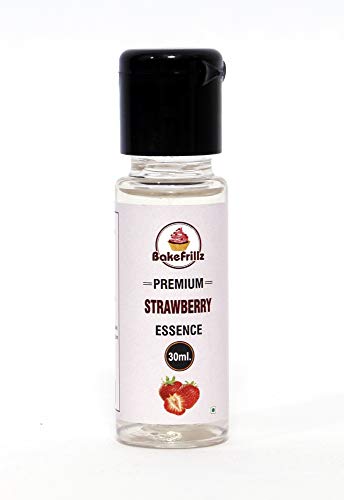 Image of Bakefrillz Strawberry Food Flavour Essence for Cake Baking | Baking Essential Ideal for Ice creams, puddings, cookies, essence for cake making - 30ml (Strawberry)